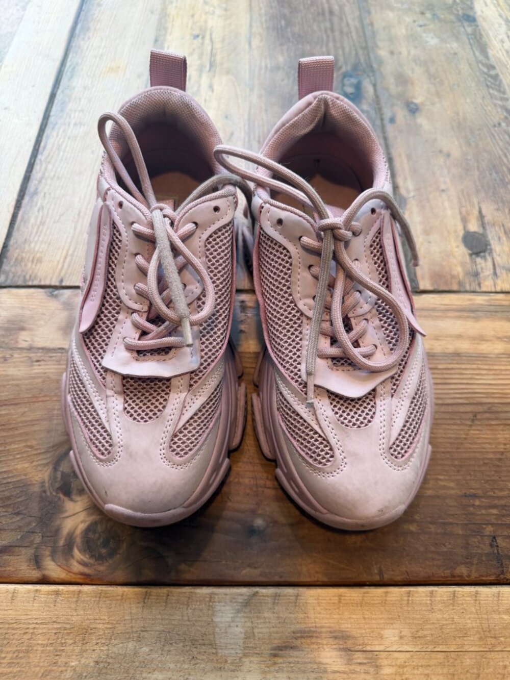 Steve Madden Womens Possession Pink Lace-Up Low Top Sneaker Shoes Size 6.5